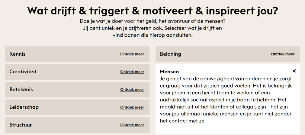 Welke baan past bij mij? Welke baan past bij mijn persoonlijkheid? Test jezelf en kom achter je drijfveren